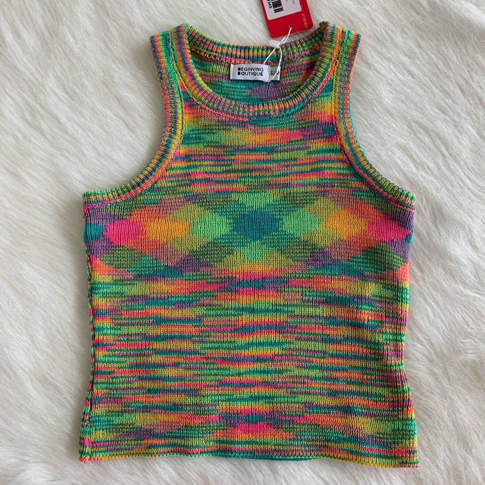 Beginning Boutique rainbow tank top